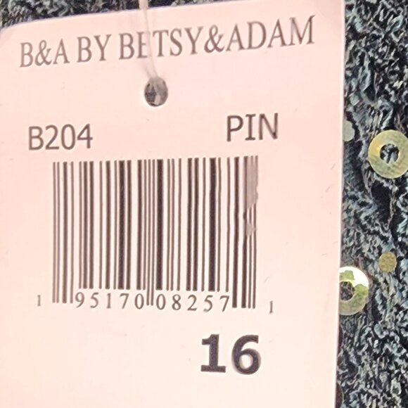 B&A By Betsy & Adam Petite V-Neck Lace-Bodice Gown - Picture 5 of 5